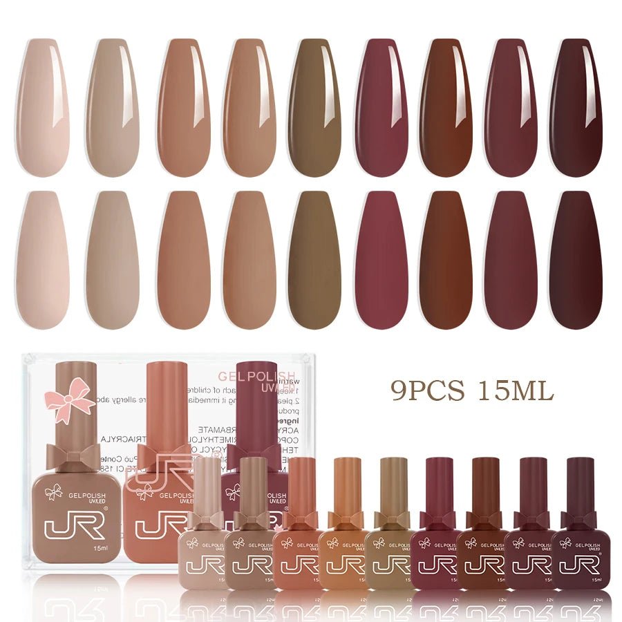 Colección Nude & Pink – Esmaltes en Gel UV/LED (9 uds)